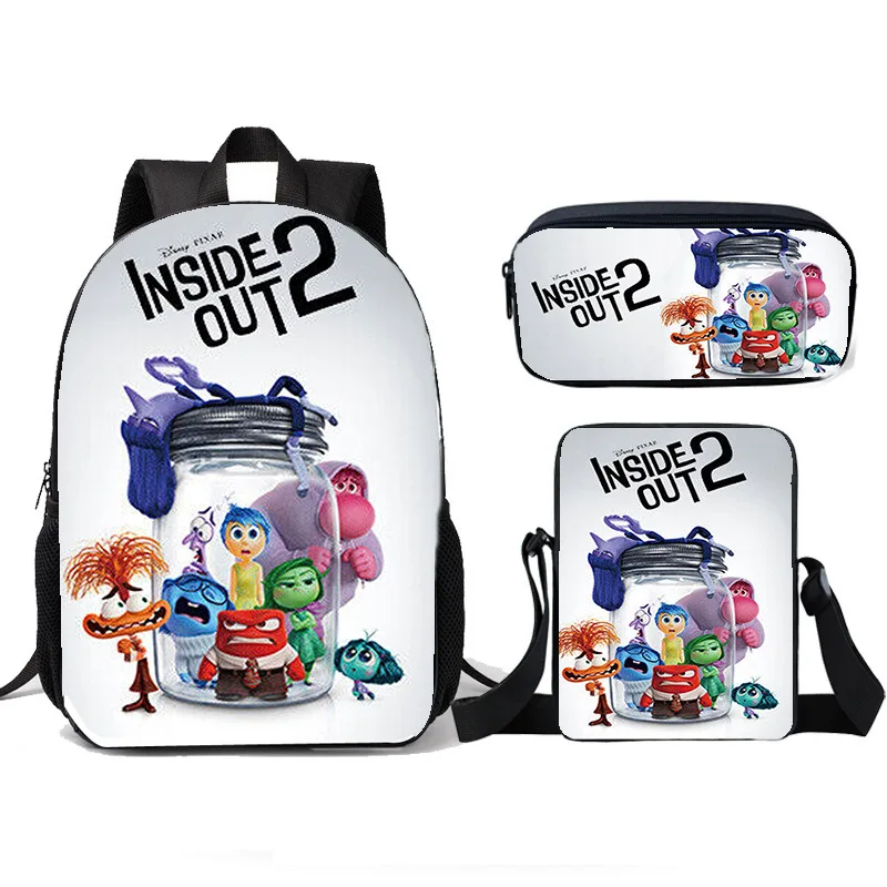 thumbnail image 1 of 2024 Nuevo Disney Inside Out2 Paquete de tres piezas de libros de dibujos animados Paquete de comida Estuche para bolígrafos Mochila para escuela primaria y secundaria, 1 of 5