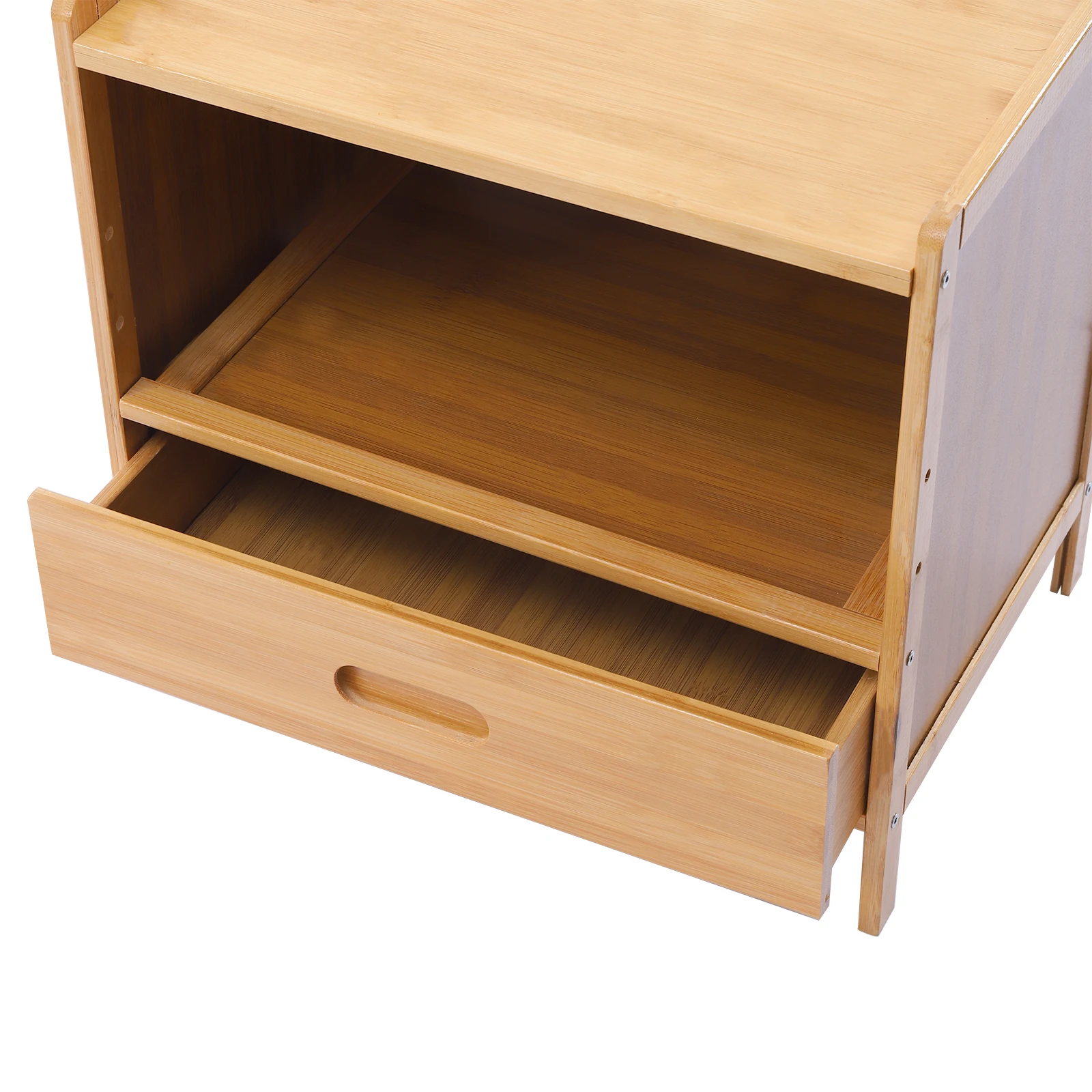 CNCEST Modern Nightstand with Drawer Farmhouse Bamboo Night Stand Bedroom Bedside Table Mini Bed Side Table Sofa End