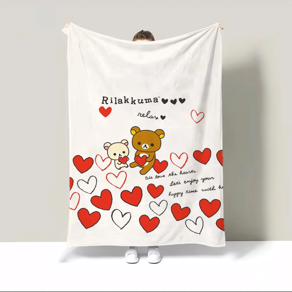 Rilakkumas 푹신한 부드러운 담요, 소파 장식 담요, 침대 던지기 담요, 극세사 침구, 니트 격자 무늬 비치 타올, 무릎 낮잠