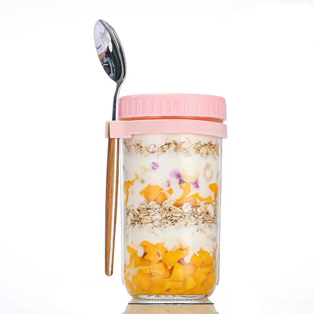 Lot De 6 Bocaux En Verre Avec Couvercle – 3x500 Ml + 3x300 Ml – Pour Overnight Oats, Salade, Yaourt, Confiture – Lavable Lave-vaisselle