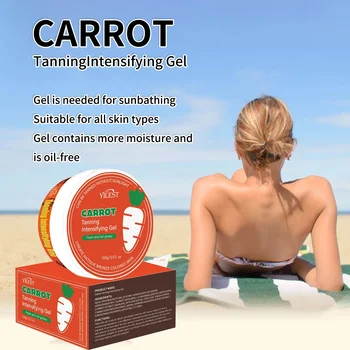 Carrot-Infused Sunless Tanning Gel - Achieve Natural Sun-Kissed Glow, Essential Bronzer for UV-Free Tan & Sunbathing.