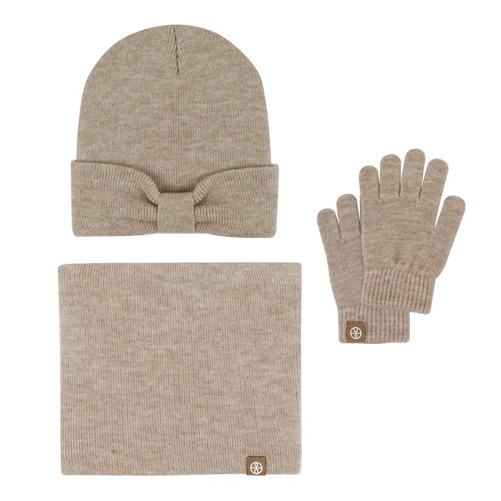 مجموعات وشاح وقفاز محبوكة للأطفال ، قبعة قوس لطيفة...