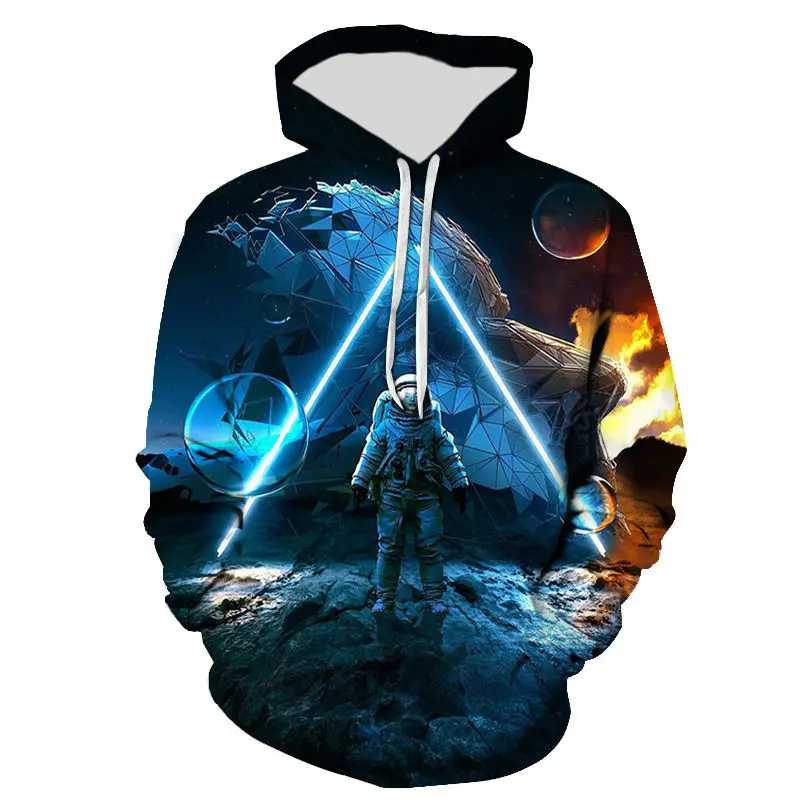 thumbnail image 1 of Sudadera con capucha con estampado de astronauta, universo, espacio, galaxia, para hombres y niños, sudaderas de manga larga, chaqueta genial de gran tamaño para hombre, 1 of 5