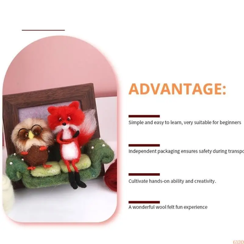 6XDD Handmade Needle Felting Kits Animal Frame Felting Needle Set for Home Decoration