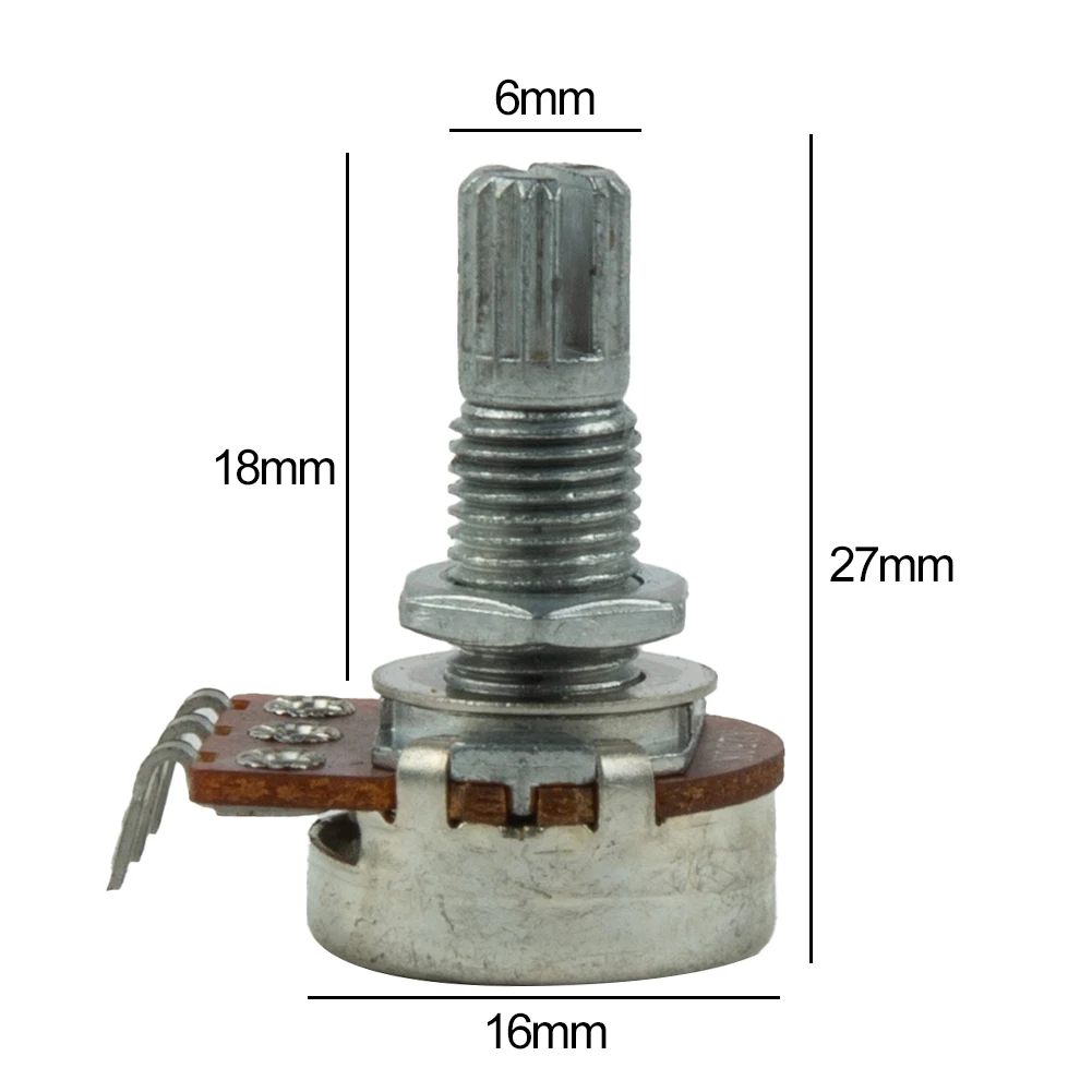 

Brand New Guitar Potentiometer Guitar Parts/kits A500K Approx.10g Guitar Volume Tone Metal Plastic Potentiometer 1 Pcs