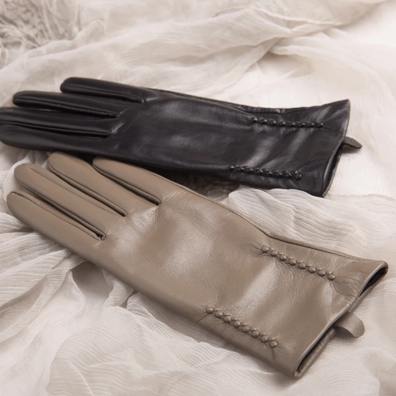 european-and-american-simple-texture-leather-gloves-women-imported-lamb-leather-gloves-autumn-and-winter-warm-cycling