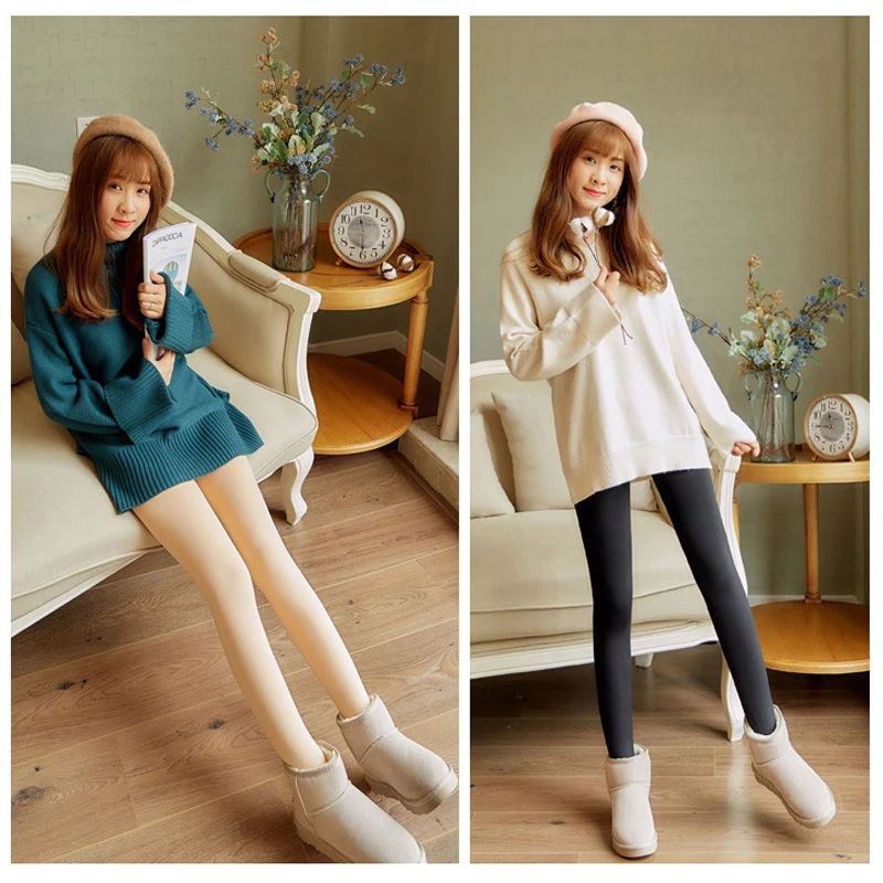 

1PCS Women's Autumn and Winter New Outer Wear Plus Velvet Female Clothing Elastic Legging Thickened Bare Leg Pantyhose