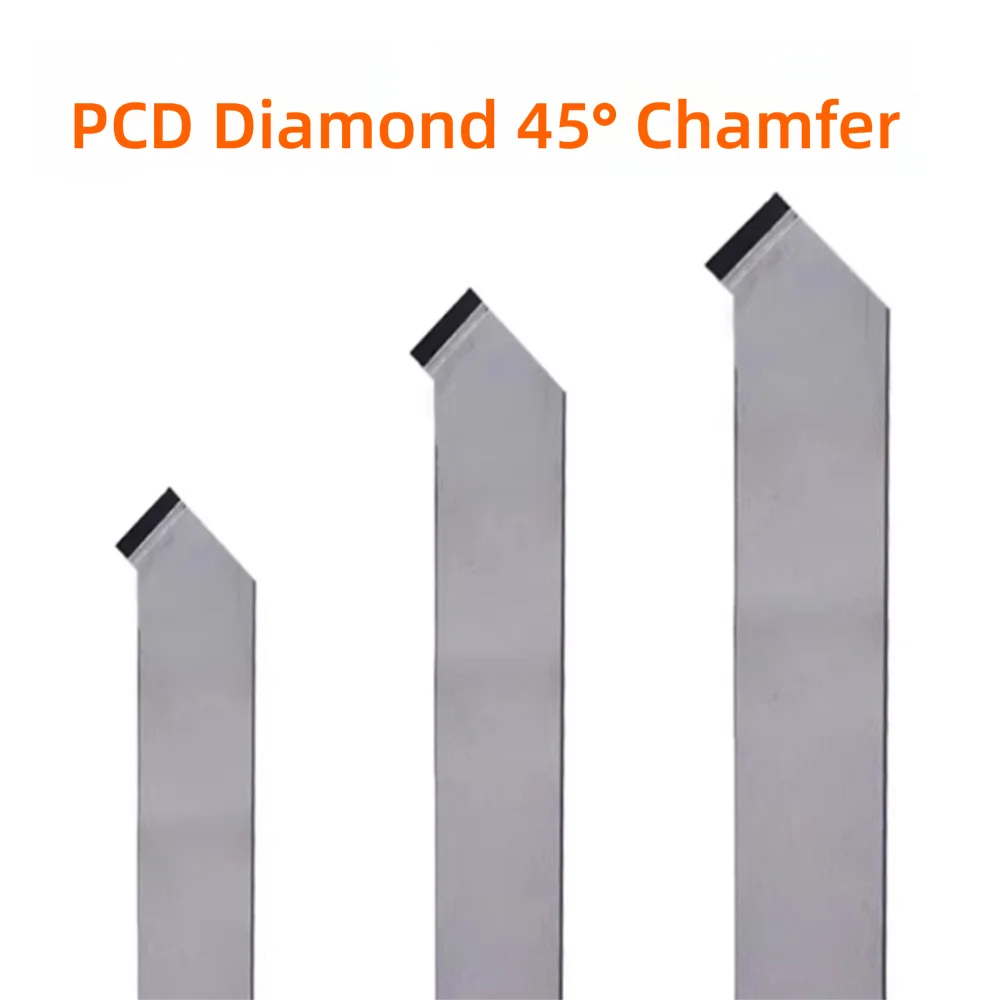CNC-Messerkopf aus Hartmetall PCD 45 für Metallbearbeitung ° Fasenwerkzeug für Drehmaschinen, Schneidwerkzeug aus Polykristallinem Diamant, 12 16 20 25mm