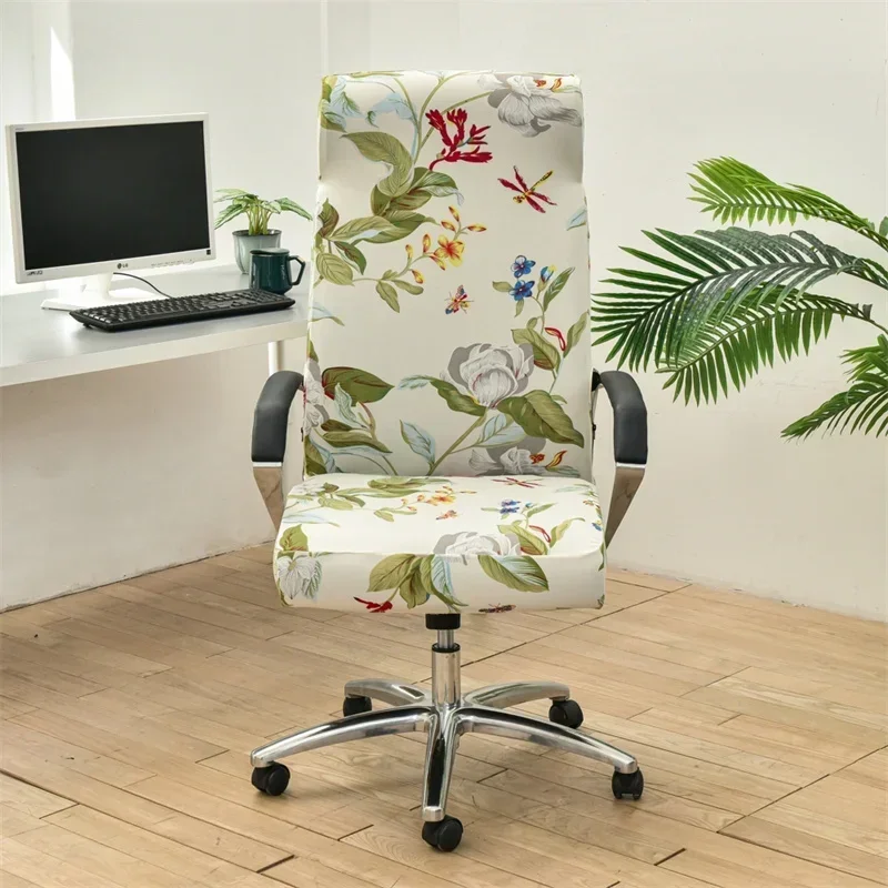 Floral Prints Elastic Office Chair Cover Geometry Stretch Computer Chairs Slipcovers Rotating Gaming Seat Covers Dust Protector chair cover