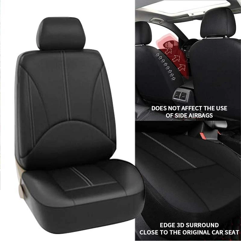 Pu Leather Car Seat Cover Breathable Patchwork Leather Full Surround Cover Car Full Protective
