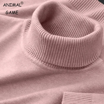Autumn Mens Turtleneck Knitted Sweaters Solid Color Breathable Pullovers Winter Warm Outdoor Streetwear Basic Business Tops 1