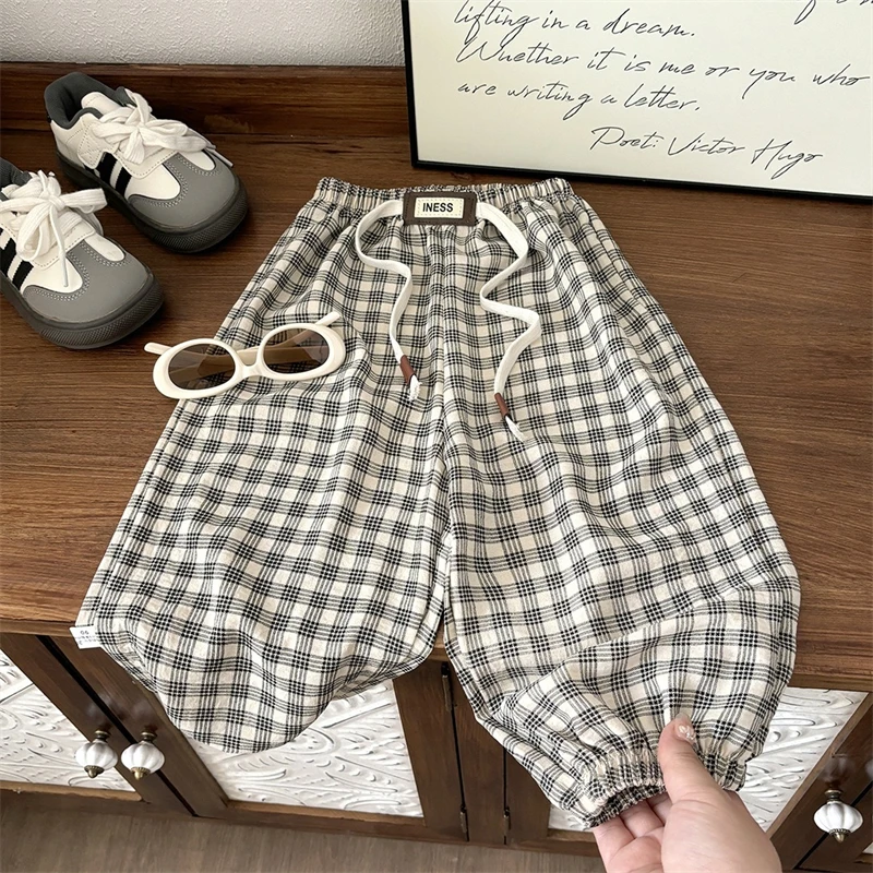 1-5Years Children's Pants Summer New Korean Loose Fit for Boys and Girls Solid Color Casual Sports Pant Baby Kids Jogger pants 3
