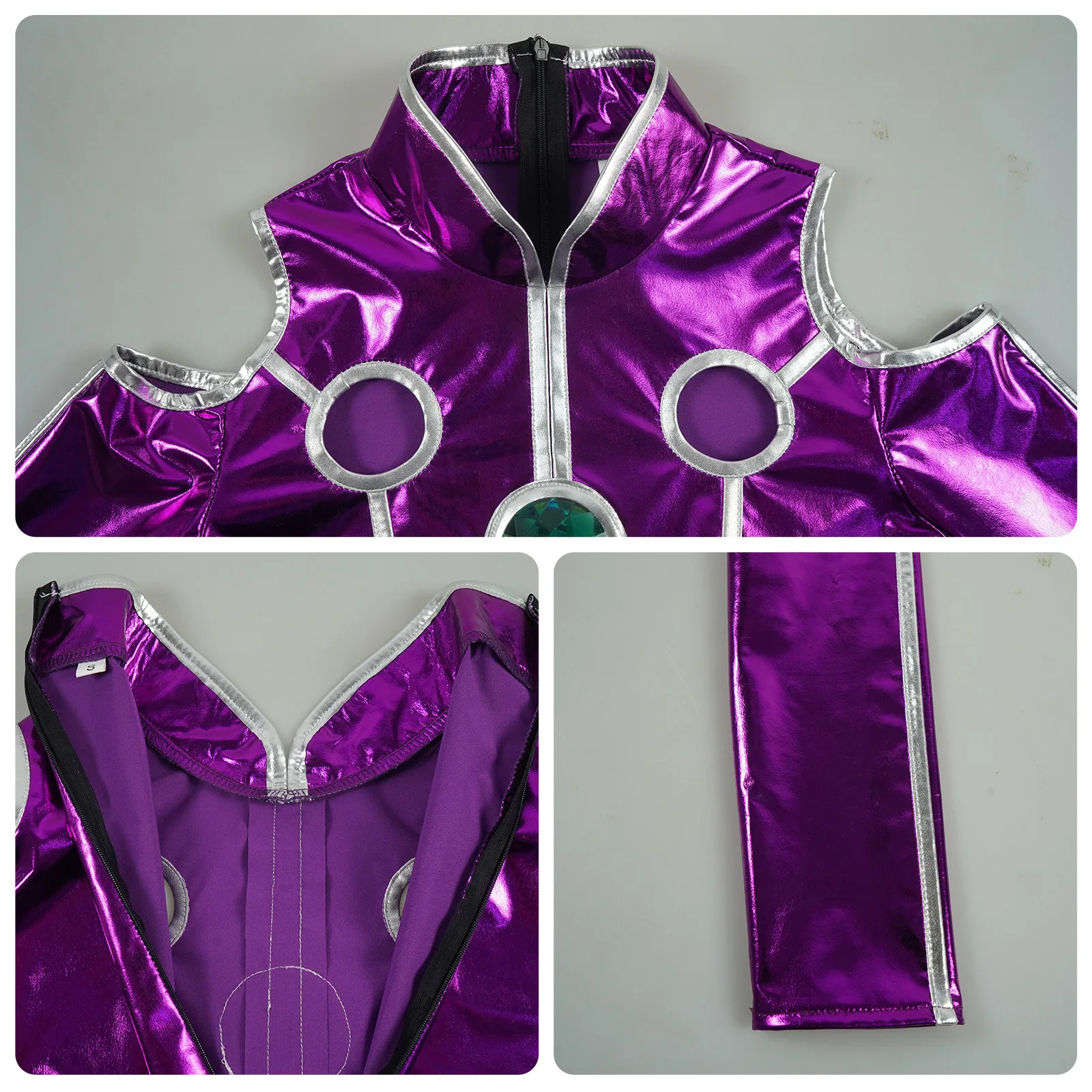 Anime Filme Teen Titan Starfire Sexy Spandex Zentai Anzug Lila Frauen Halloween Cosplay Kostüm Sexy Lila Body Für Frau – Detail 9