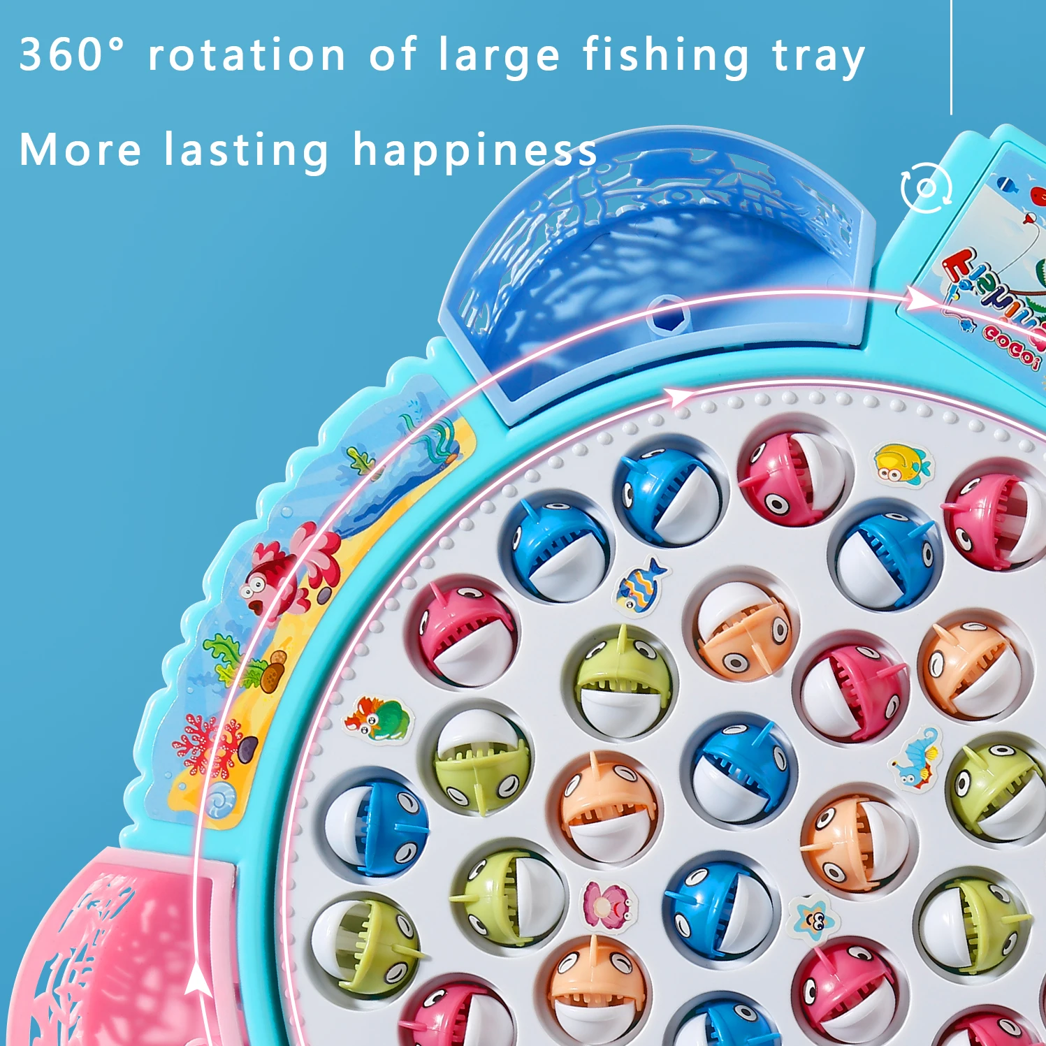 Fishing Toys, Hook Electric Spin With Music, Size Models Optional, Blue And Pink, Toys And Gifts For Kids, Cute Stickers, Practi 4