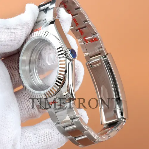 Silver/Black 36mm 39mm nh35 Watch Case with pink Sunburst Dial and Hands For Datejust NH35 NH36 Movement Waterproof Oyster Strap - Image 3