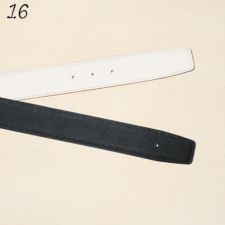 2026 WITHOUT BUCKLE 3.8cm two sides high quality men women belt genuine leather trousers first layer 16 colors