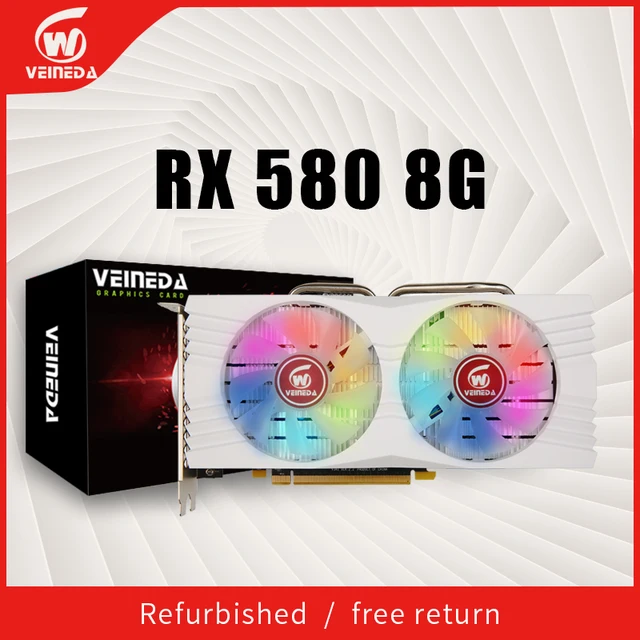 VEINEDA Video Card RX580 8GB 256 Bit 2048SP Graphics Cards GDDR5 RX 580 Series Refurbished