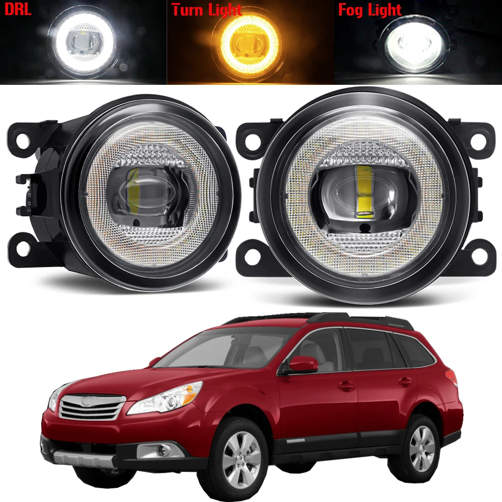 

3IN1 Car Angel Eye Fog Light Assembly 30W 8000LM LED Fog Turn Signal Daytime Running Lamp DRL For Subaru Outback 2010 2011 2012