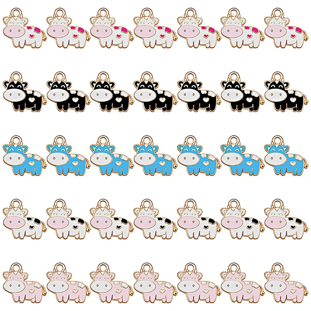 10pcs/lot Cartoon Animal Charms for Jewelry Making Enamel Bee Dog Cow  Charms Pendants for DIY Necklaces Earrings Gifts - AliExpress