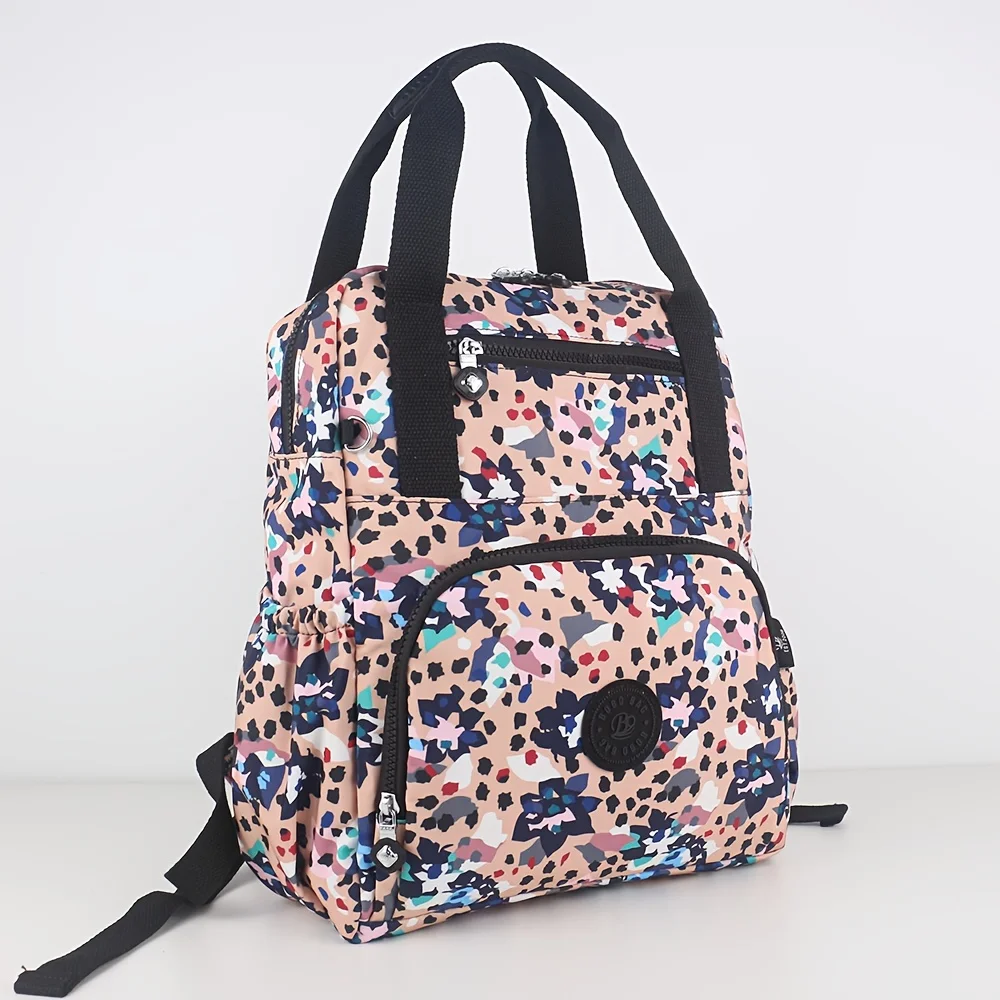 Women's Nylon Travel and School Backpack with Large Capacity and Multiple Pockets
