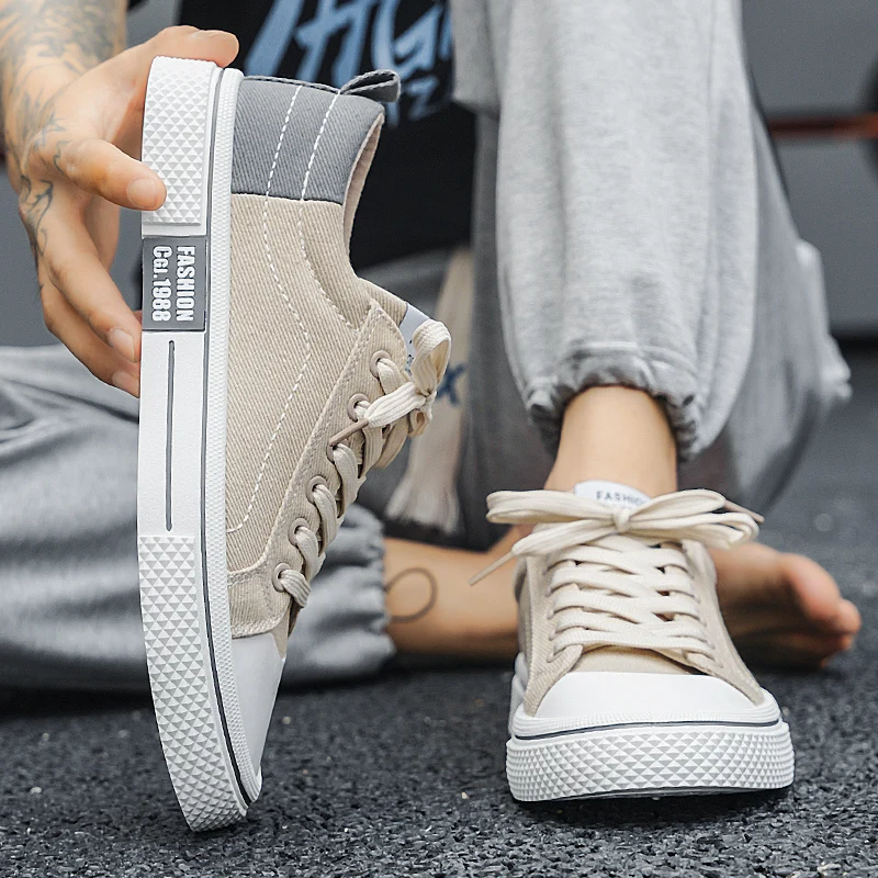 Lightweight Men's Canvas Shoes New Fashion Sneakers For Men Comfort Casual Shoes Outdoor Vulcanized Shoes Flat Walking Male 5