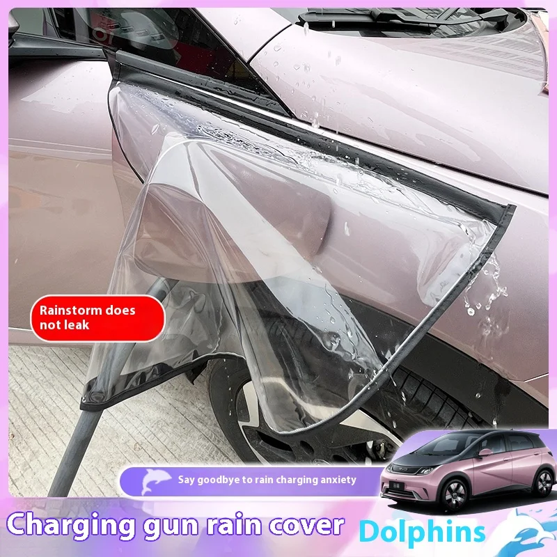 Universal Charging Gun Rain Cover Transparent Special Magnetic Charging Waterproof Cover BYD Dolphin MINI Seagull Yuan UP Atto2