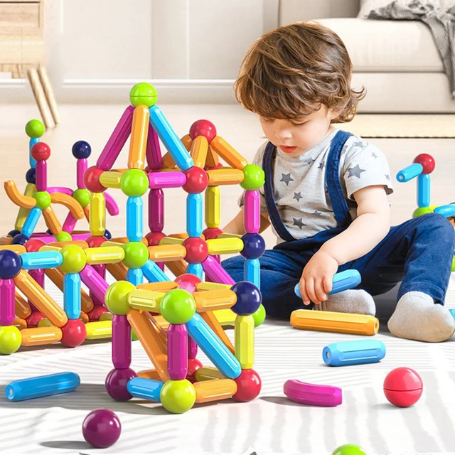 Kids Magnetic Construction Set Magnetic Balls Stick Building Blocks Montessori Educational Toys For Children Gift 1