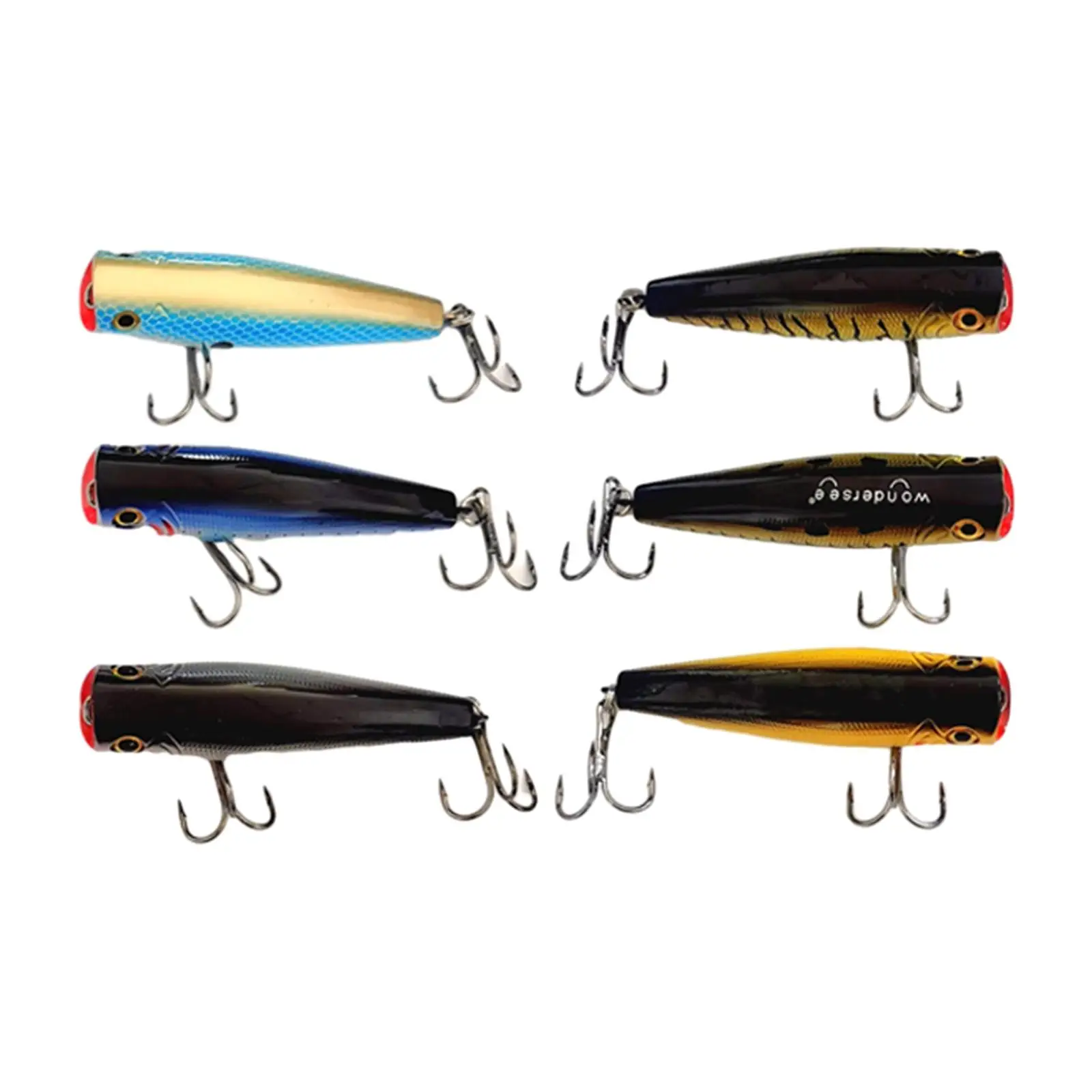 

6Pcs Topwater Fishing Lures Swimbait Floating Lure for Trout Walleye Catfish