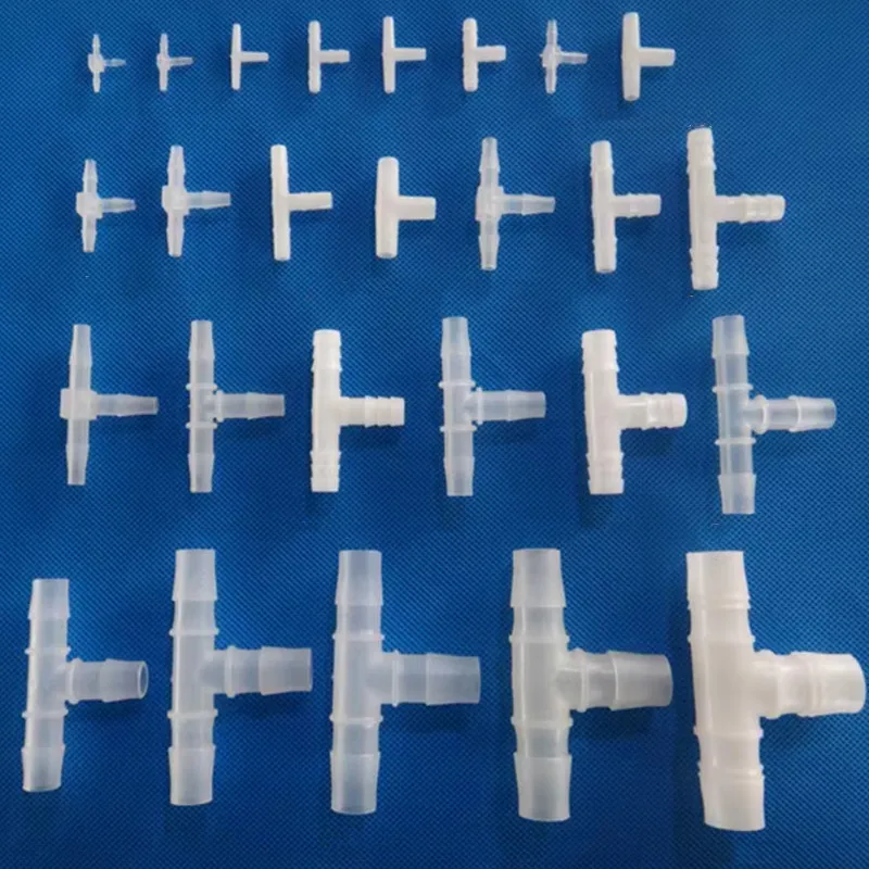 5Pcs/Pack 1.6mm-15.8mm PP Plastic Equal Tee Connector For Soft Hose Joint Adapter