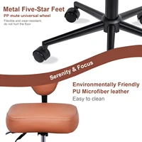 Стул для медитации с колесами, эргономичный дизайн на перекрестных ножках с поясничной поддержкой для СДВГ и офисного использования — изображение 6