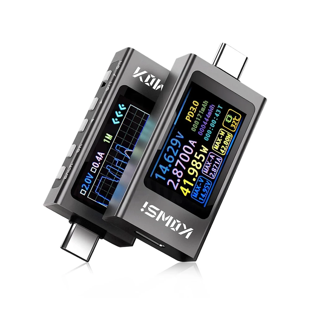 KWS-X1 Type-C 테스터 전류 전압 모니터 LCD 디스플레이 4-30V 0-12A 전력계 테스터 멀티미터 고속 충전 PD3.1 프로토콜