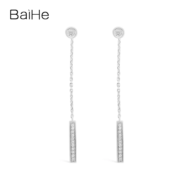 

Серьги-гвоздики BAIHE из 18-каратного белого/желтого/розового золота с натуральными бриллиантами 0,17 карата для женщин и мужчин, модные ювелирные украшения из драгоценных камней для свадьбы и помолвки
