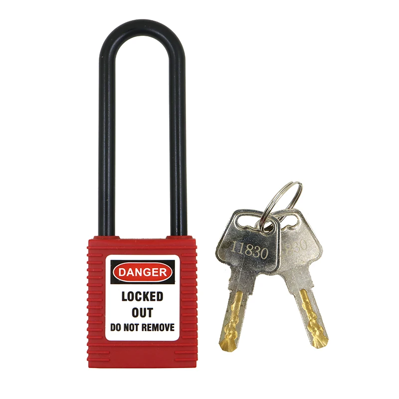 Thermoplastic Safety Padlock 3in 76mm Nylon Long Shackle Loto Hazardous