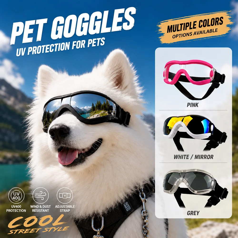 Dog Sunglasses - UV Protection & Adjustable Fit, Fashionable and Windproof