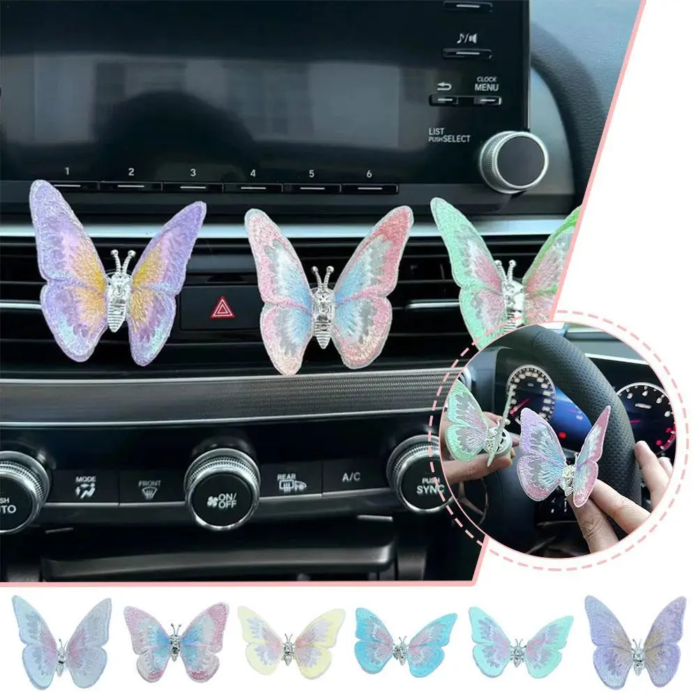 

Butterfly Vent Clip Cute Fluttering Butterfly Trinket For Vehicle Center Console Car Refreshing Ornament That Spreads Aroma And