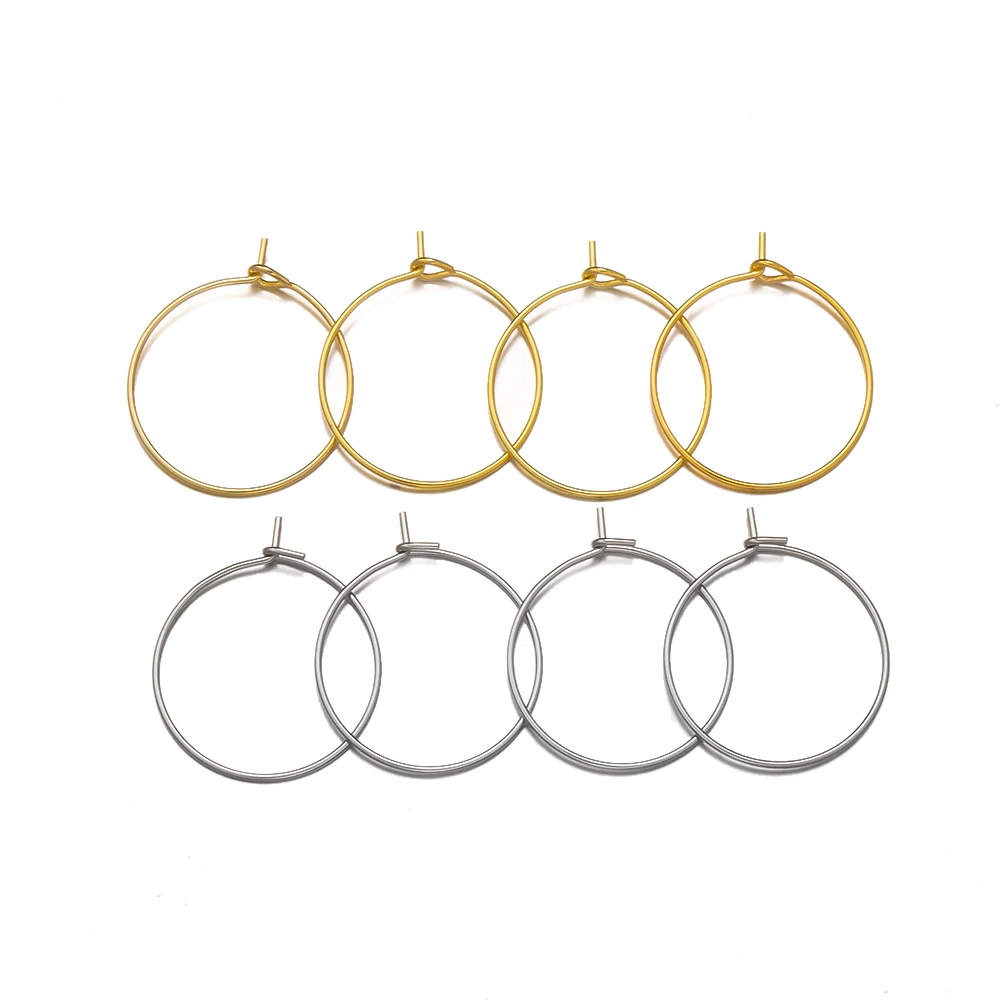 50 Stück hypoallergene Edelstahl-Ohrringdrähte, Perlenreifen, Weinglas, Charm-Ring für DIY-Ohrschmuck, Bastelbedarf