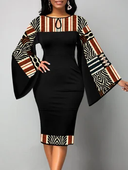 Amarachi Lantern Sleeve Print Dress