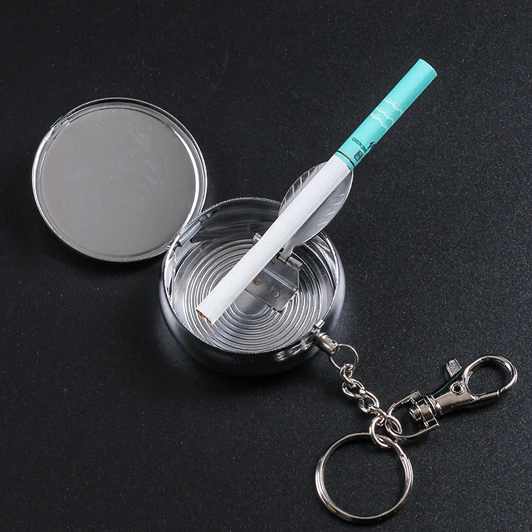 Pocket Mini Ashtray Ash Box Case Ash Tray Key Chain Portable Tobacco Box Case Cigarette Ashtray Keychain Decor Tray