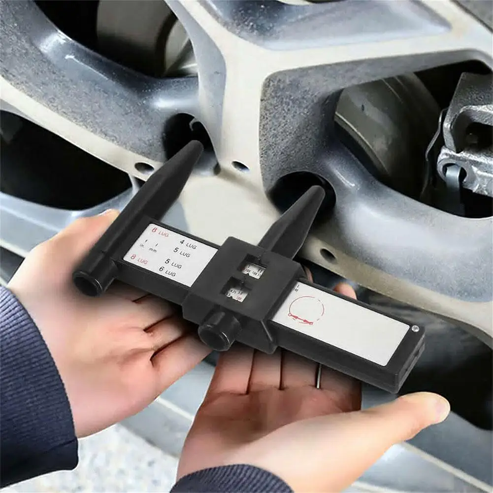 

Wheel Rim Bolt Pattern Sliding PCD Measuring Tool Gauge Tool Lugs Ruler Measurement PCD Holes 8 Ruler Pitch Hub T6N1