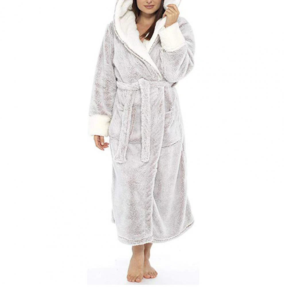 Stylish Plus Size Tight Waist Autumn Winter Bathrobe Women Winter