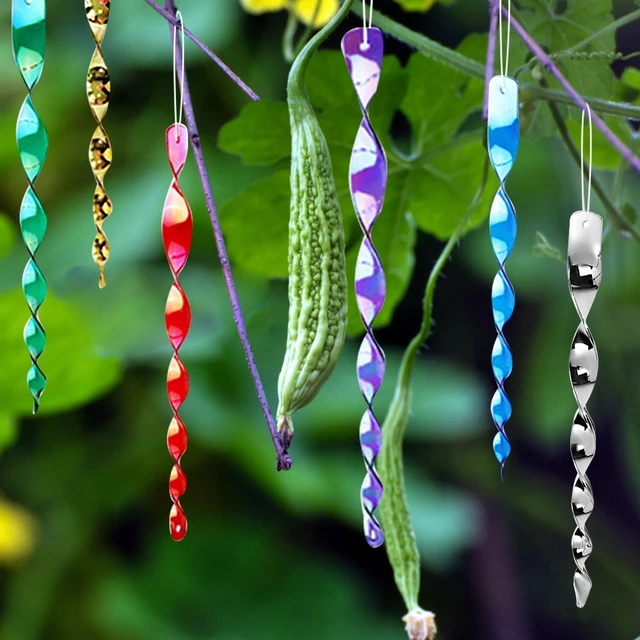 12Db 30 Cm Madártaszító Reflektív Ijesztő Rudak Függő Szél Spirális Fényvisszaverő Mezőgazdasági Kert Díszek Dekoráció - Image 3