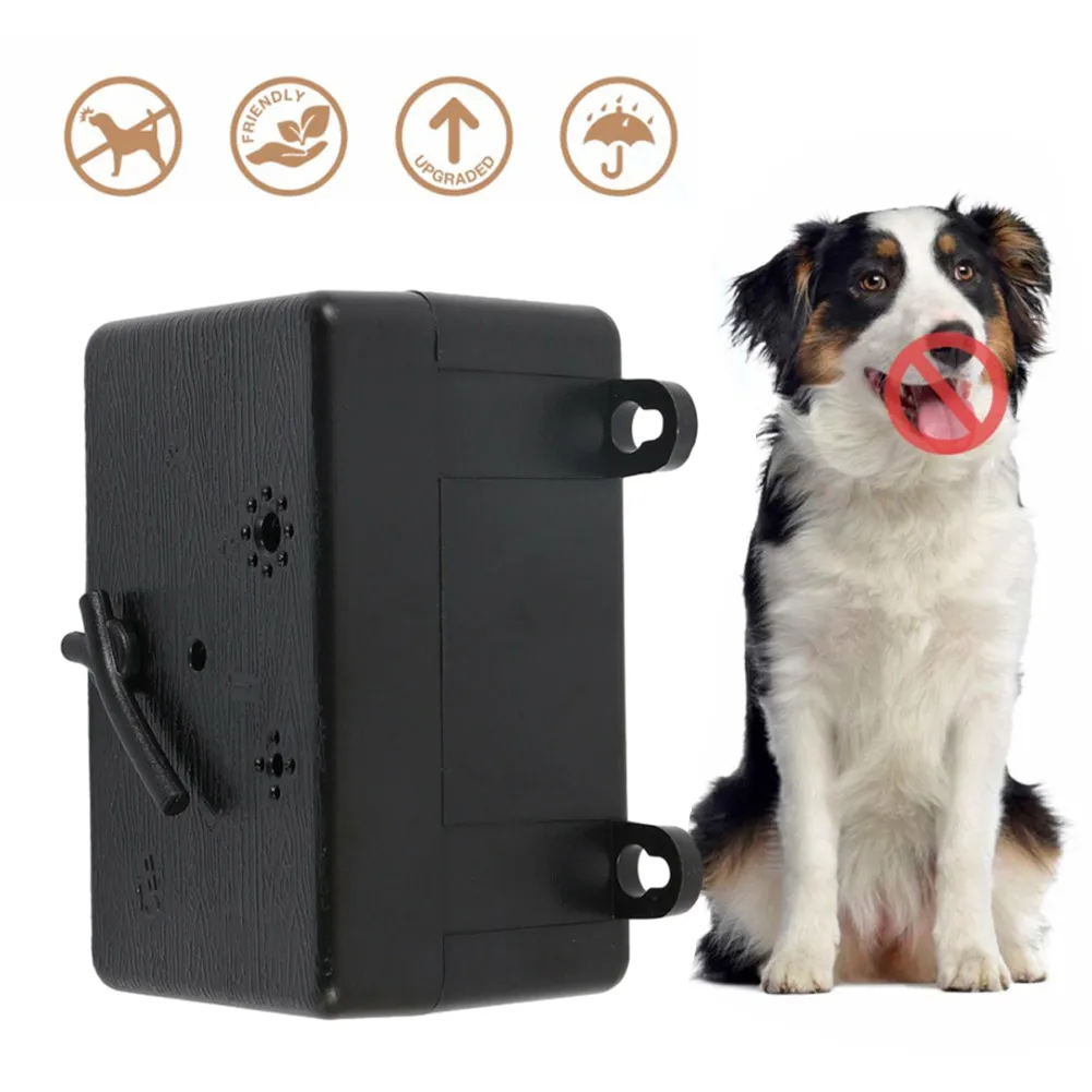 Ultrasonic Outdoor Anti Barking Device 4 Adjustable Level 50 Ft Neighbors Dog Silencer Rechargeable Safe for Pets and People