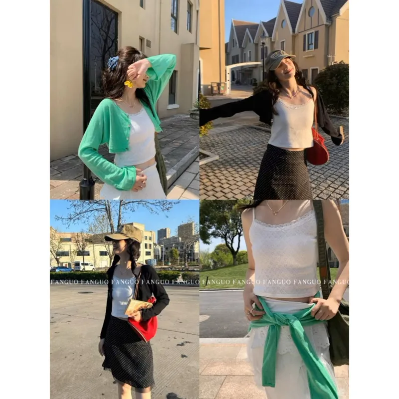 

Женский укороченный топ в полоску, белый облегающий хлопковый топ с кружевной отделкой и бантом, милый Повседневный эластичный укороченный топ, лето 2024