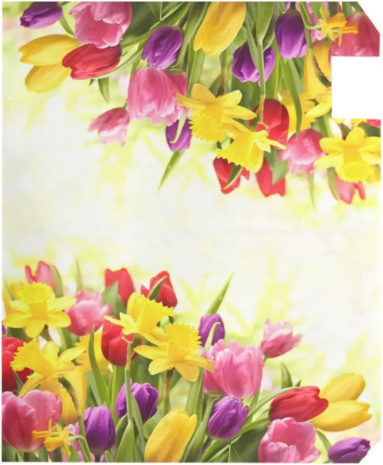 Easter Colorful Tulips Daffodils Mailbox Cover Magnetic Outdoor Garden Yard Decor Letter Box Cover