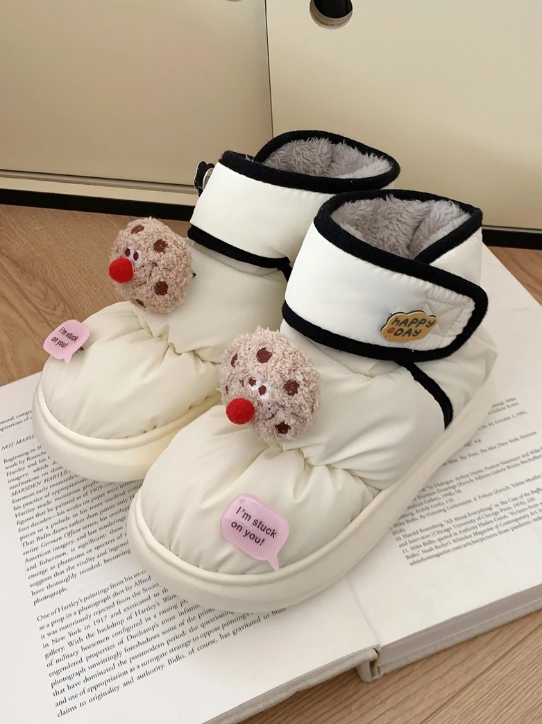 Couple Wears Versatile Waterproof Cotton Boots Shoes Outside Boots Men And Women Winter Cookie Snow Shoes