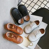 British Child Leather Shoe Autumn New Retro Fashion Kid Shoe Soft Sole School Shoe for Girl Boys Casual Shoe Allmatch Girls Shoe 1