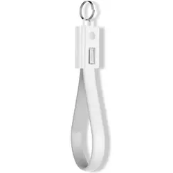 Compact USB C and Micro USB Keychain Charger Cable - Mini Portable Quick Charge Cord (White)