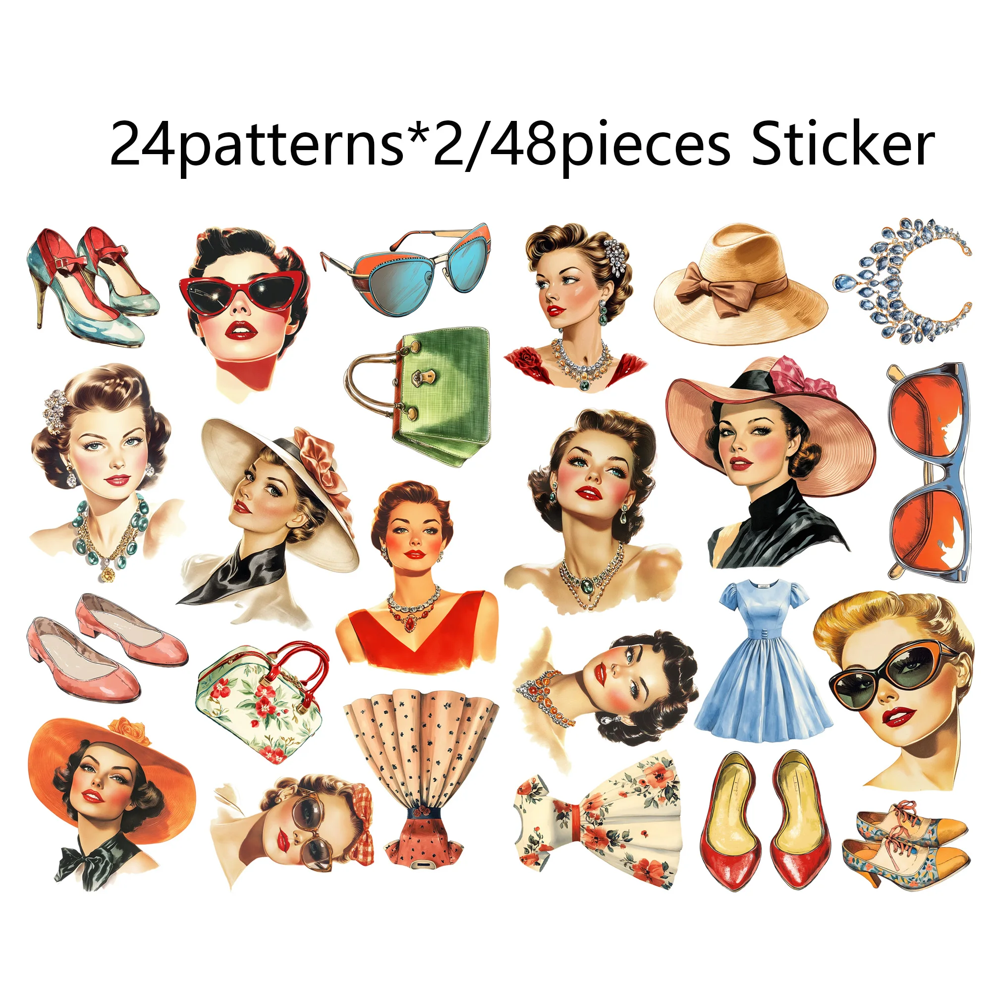 80s Modern Girl Vintage Style PostCards Kits with Sticker for Scrapbooking Supplies Junk Journal Kits 68pieces(with 8 envelopes) stickers scrapbooking supplies,journal tools set