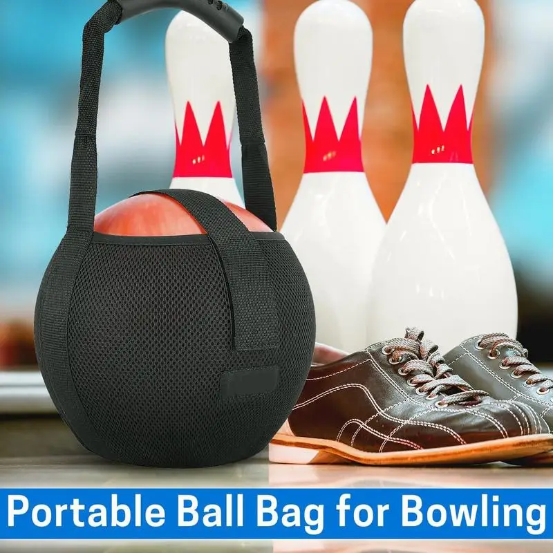 Bowling Bags Sturdy Bowling Ball Holder Single Ball Bag Net Safe Backpack Foldable Bags For Beginners Advanced