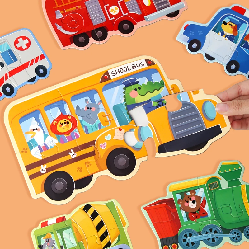 Wooden Jigsaw Puzzle Kids Toy Cartoon Animal Jigsaw Puzzles Game Early Educational Toys Gift Set for Children 5
